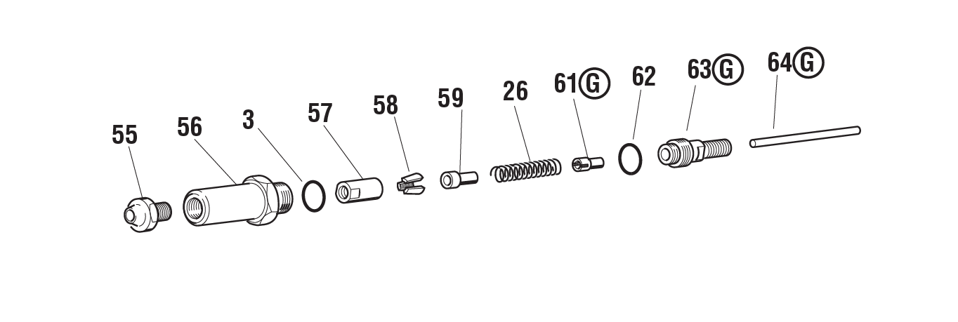Accessories for riveting tools, O-ring, for series RAC 180/181/182/2200