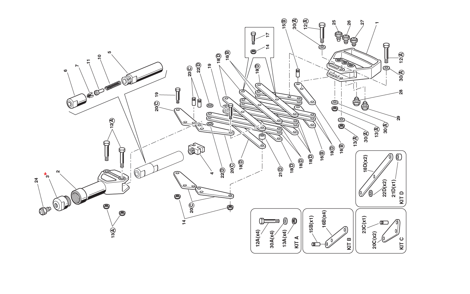 Accessories for riveting tools, Sleeve carrying nozzle, for series K 5-96