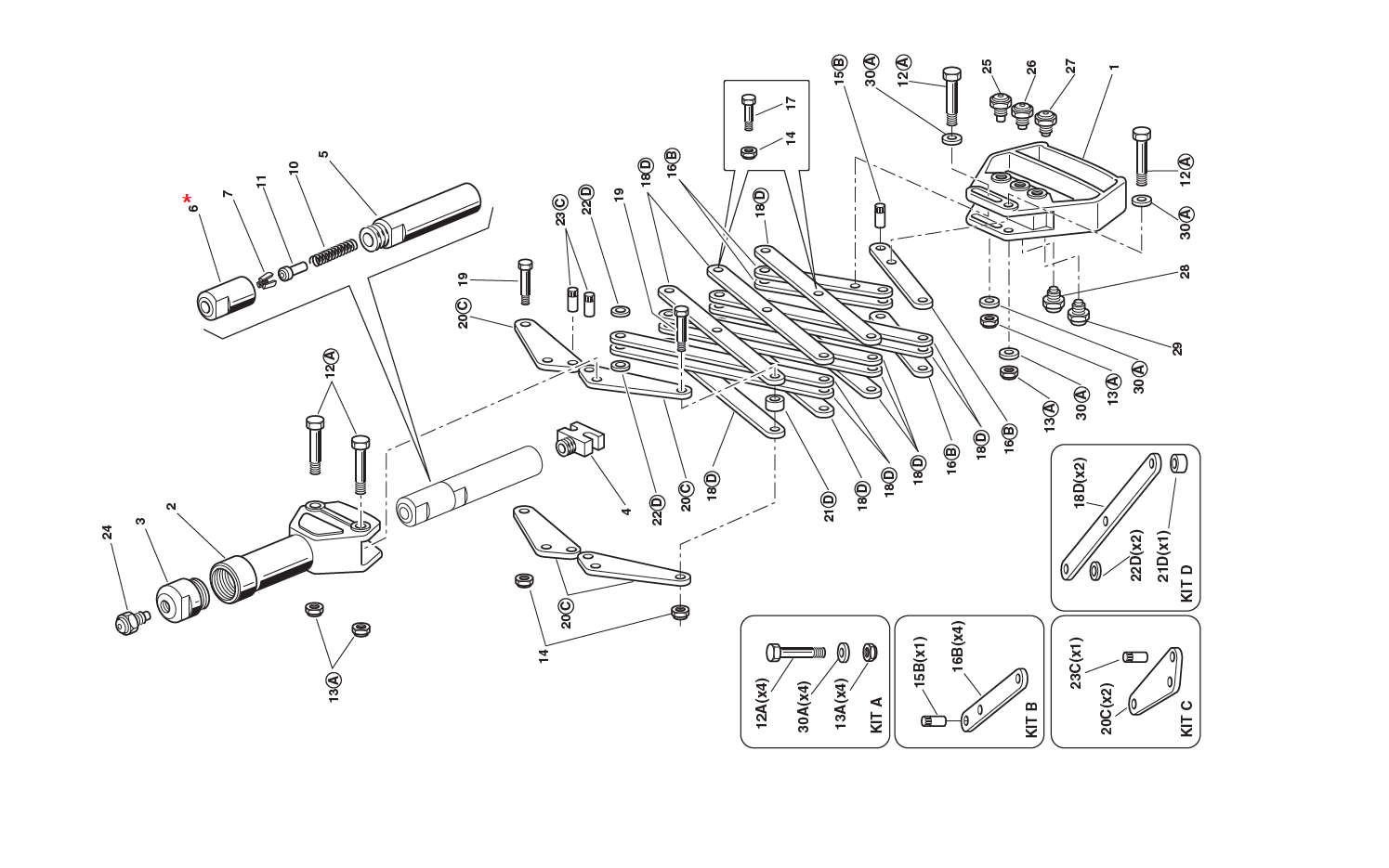 Accessories for riveting tools, Clamps holding Cone, for series K 5-96