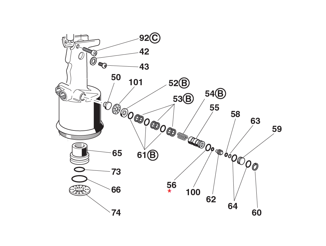 Accessories for riveting tools, O-ring, for series KJ & RAC