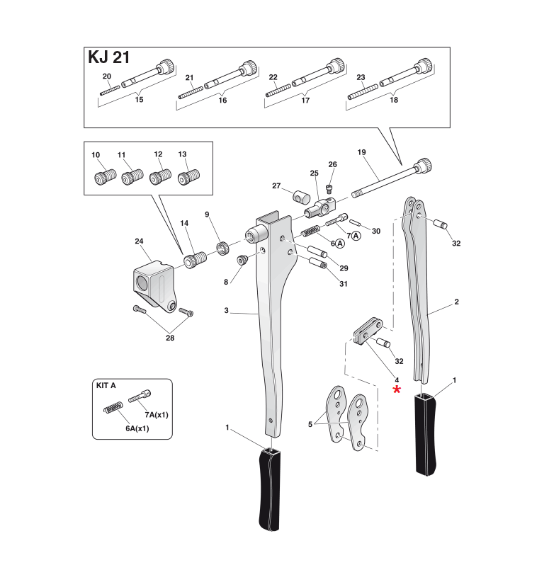Accessories for riveting tools, Connecting rod, for series KJ 60