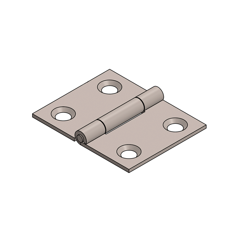 Butt hinge w/holes, acid proof stainless steel, L=80, B=100, T=3