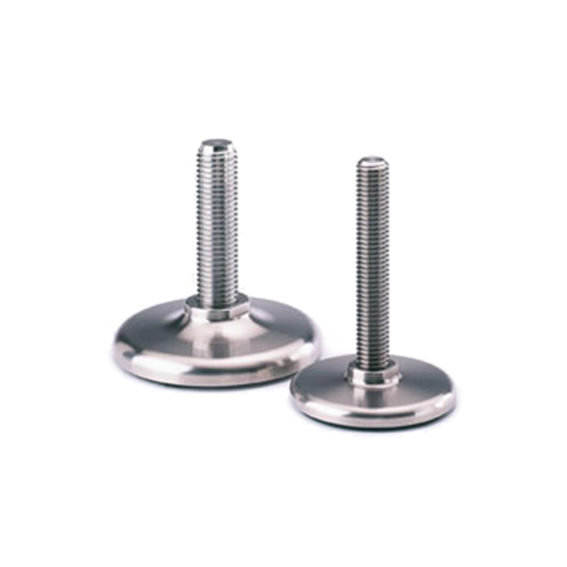 Levelling foot, stainless steel, fixed threaded spindle, M10, base diameter = 50 mm