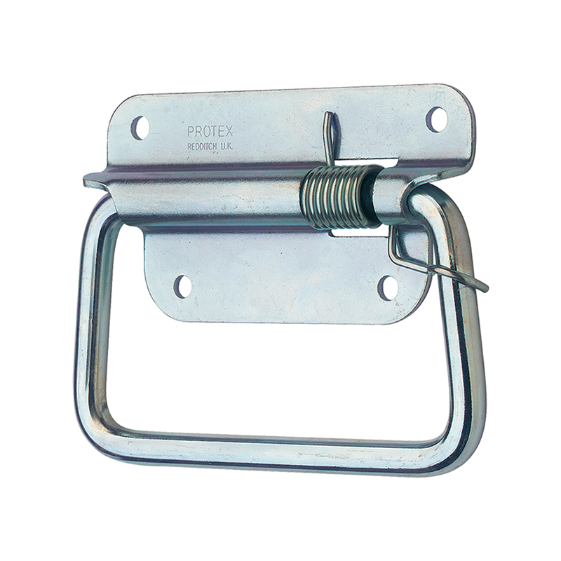 Chest handle, steel, spring-loaded, H= 86 mm, B= 112,8 mm
