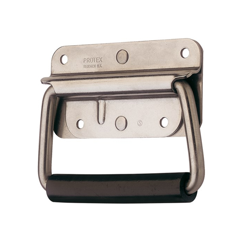 Flip handles, stainless steel, spring-loaded, H= 88,5 mm, B= 112,8 mm