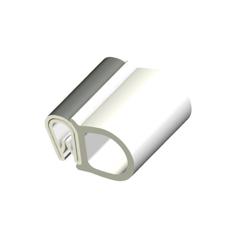 Edge profile w/side bulb, black PVC, clamping width = 1 - 4mm