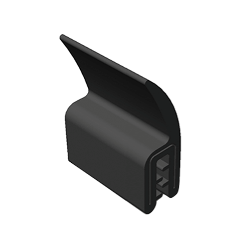 Edge profile w/top lip, black EPDM, clamping width = 1 - 2,5mm