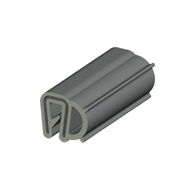 Edge profile w/side bulb, black EPDM, clamping width = 1 - 2mm