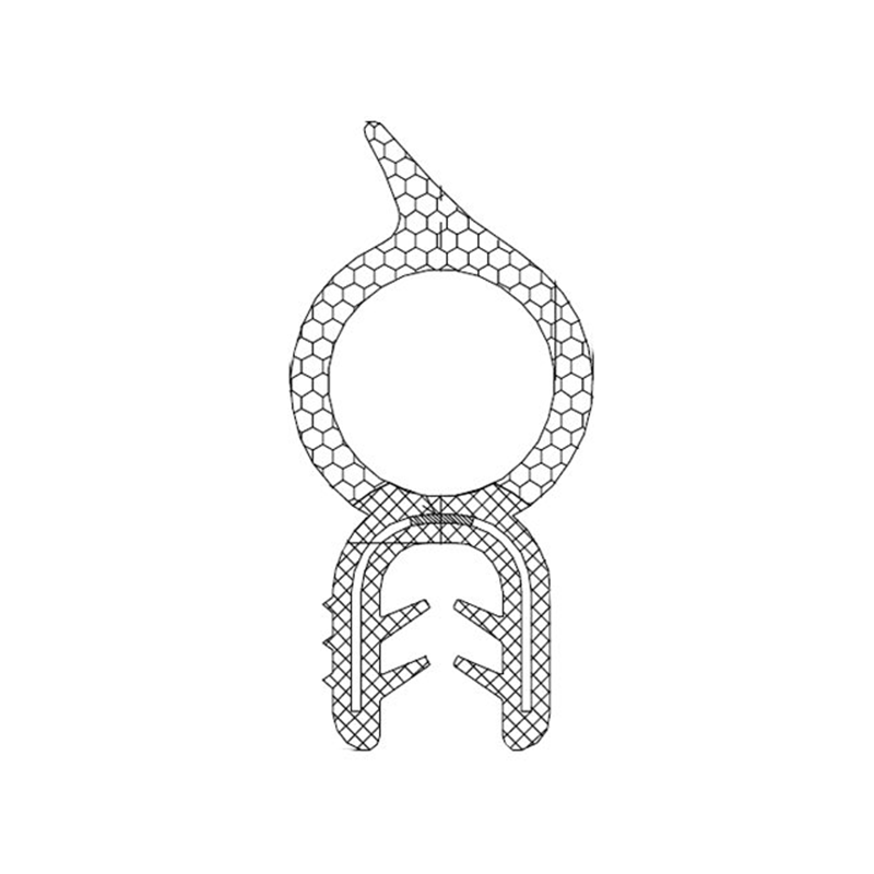 Edge profile w/top bulb, black EPDM, clamping width = 2,5 - 4 mm