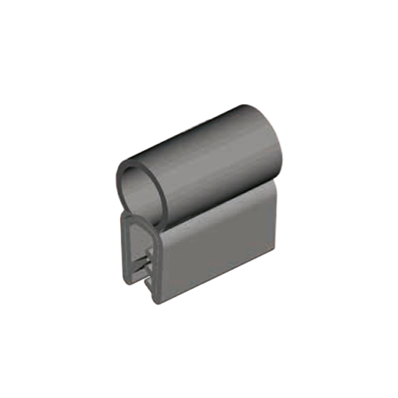 Edge profile w/top bulb, black EPDM, clamping width = mm