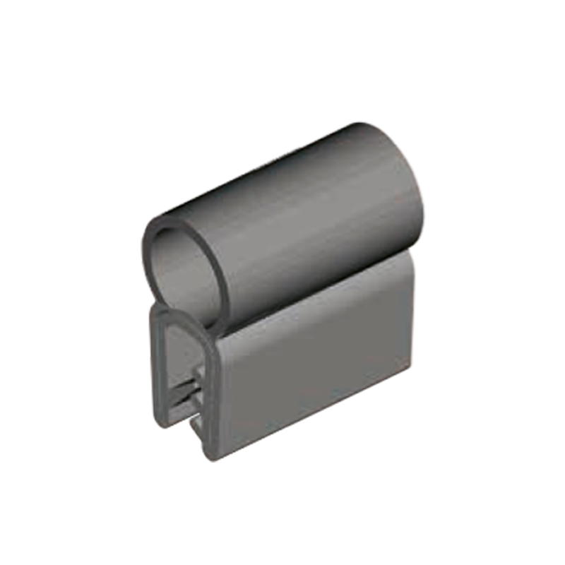 Edge profile w/top bulb, black NBR, clamping width = 6 - 8 mm