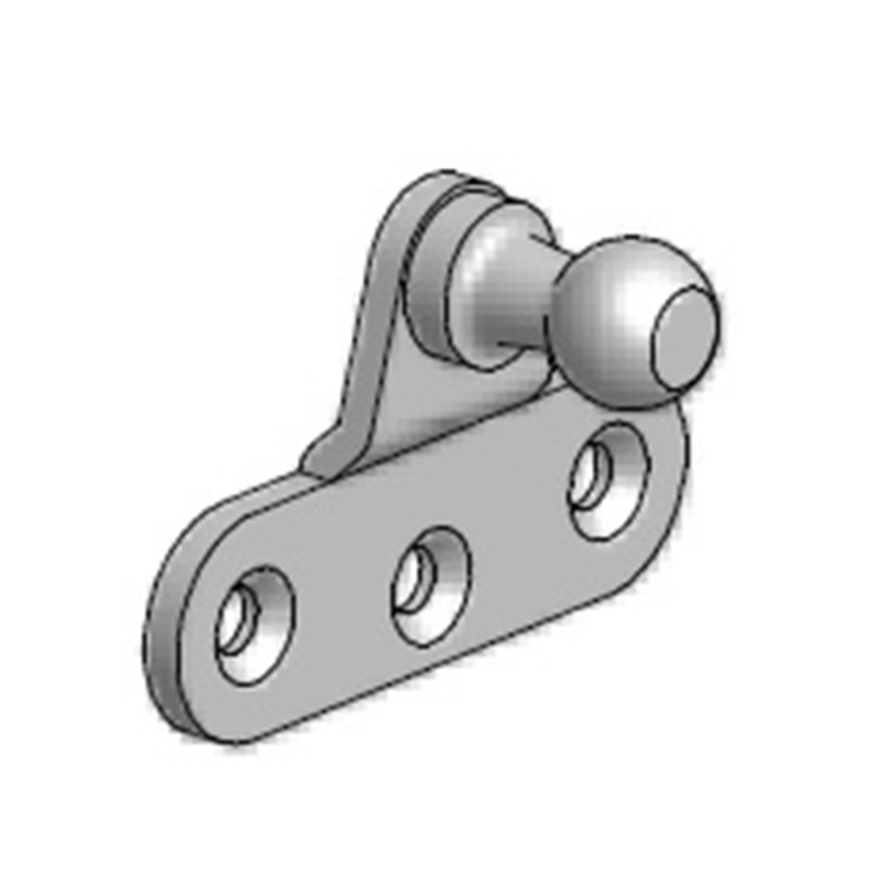 Bracket, steel, flat ball, ball diameter = 10 mm