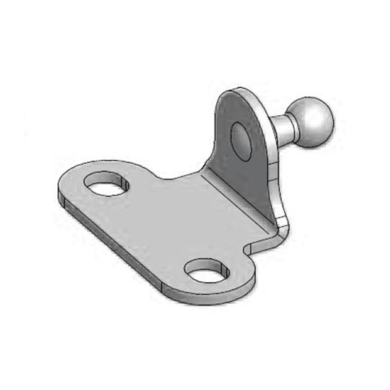 Bracket, steel, outward angled ball, ball diameter = 10 mm