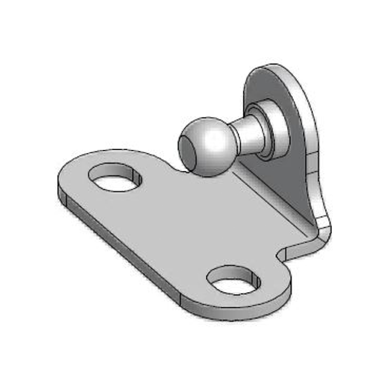 Bracket, steel, inward angled ball, ball diameter = 10 mm