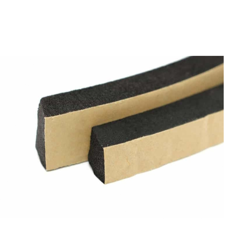 Expanded rubber with glue, square-profile, black epdm+neoprene, W=100, H=12