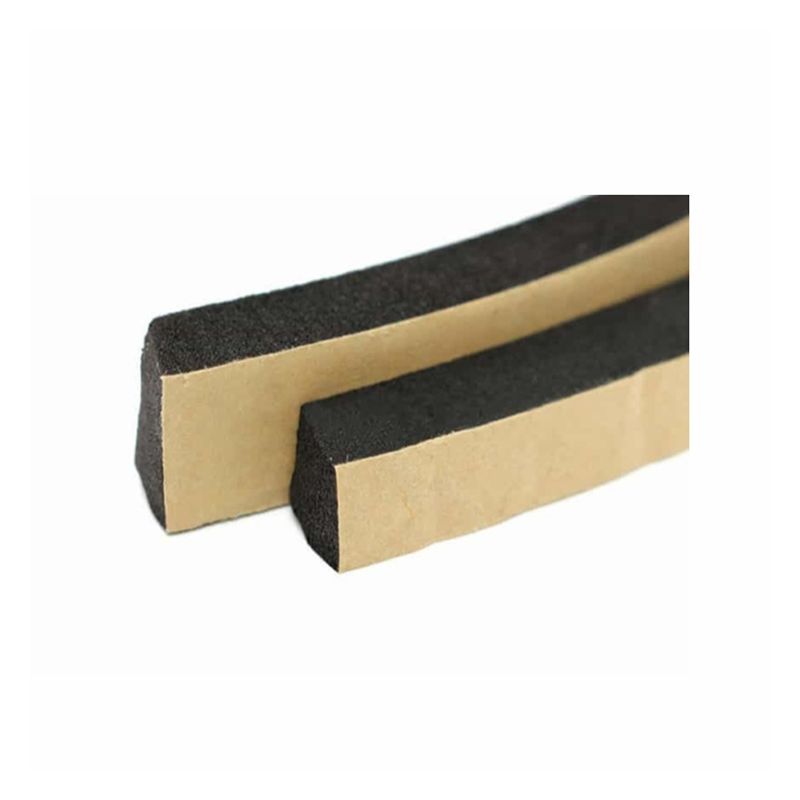 Expanded rubber with glue, square-profile, black neoprene, W=10, H=10