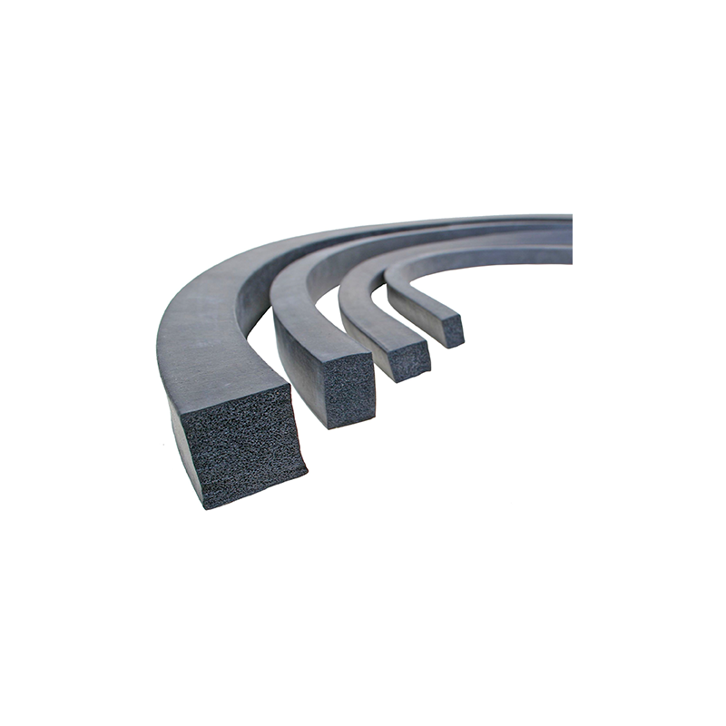 Expanded rubber without glue, square-profile, black epdm, W=40, H=20