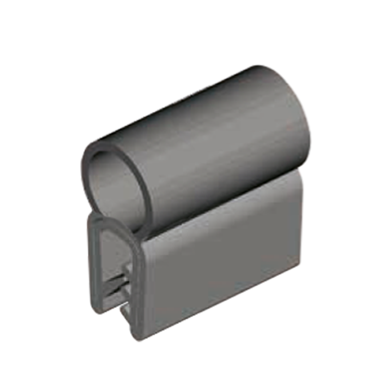 Edge profile w/top bulb, black EPDM, clamping width = 4 - 7 mm