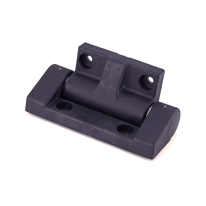 Hinge with damping, pbt plastic, top mounting, torque=5, L=115, B=72