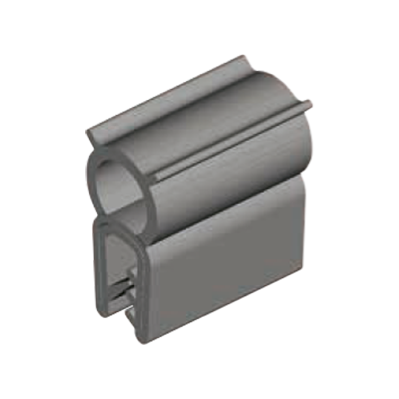 Edge profile w/top bulb, black EPDM, clamping width = 1 - 3 mm