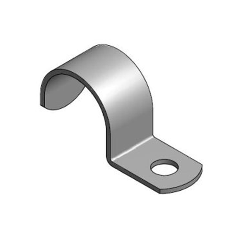 Cable clamp, acid proof stainless steel, one mounting flap, D=13mm, H=12mm, L=27,8mm, B=10mm