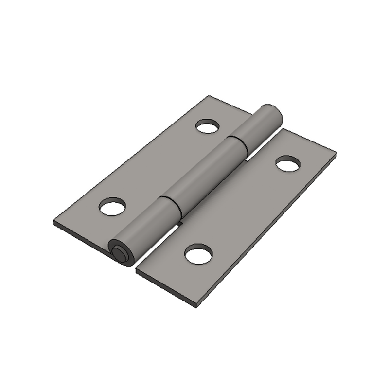 Butt hinge w/holes, steel, L=40, B=26, T=1
