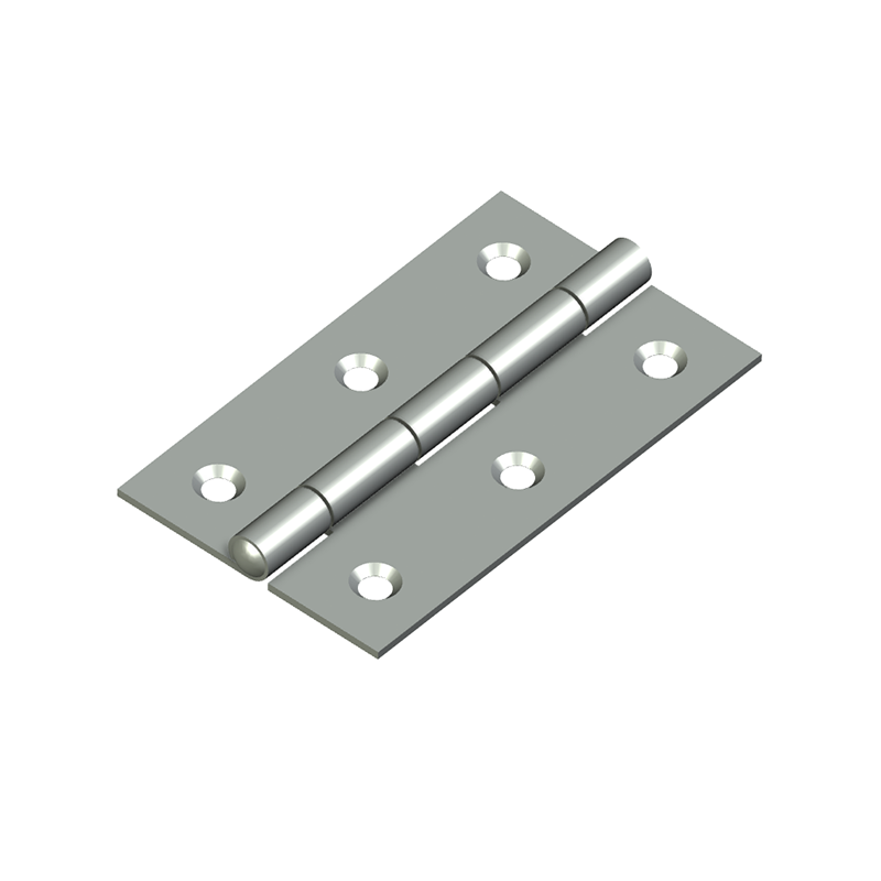 Butt hinge w/holes, steel, L=70, B=41,6, T=1,2