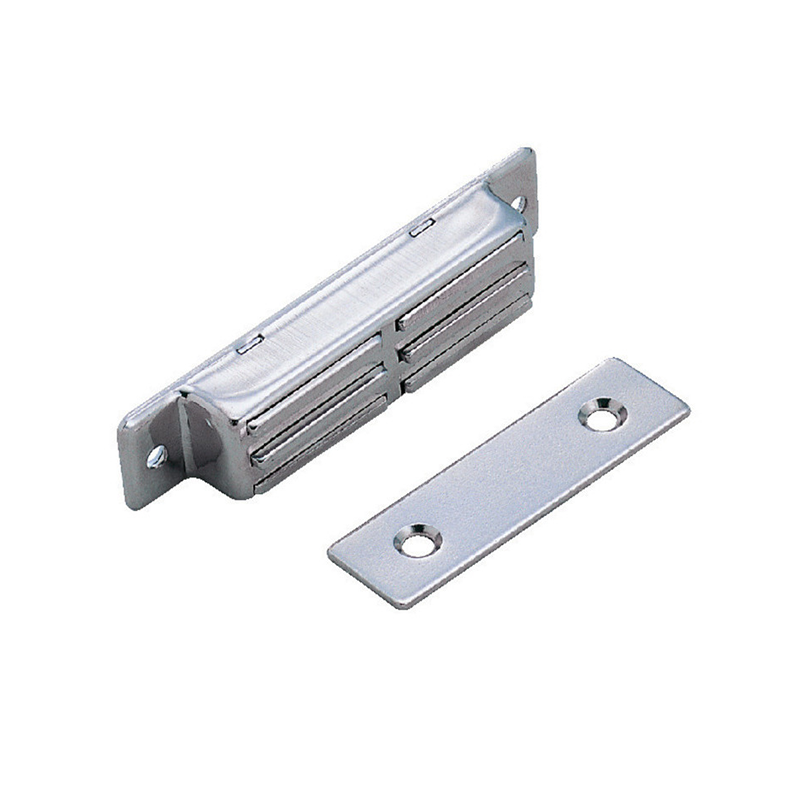 Magnetic catch, brass, screw mounting, length=80, width=17, height=13