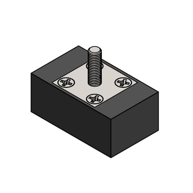 Rubber molded magnet, square, M10, H=35mm , F=3500N