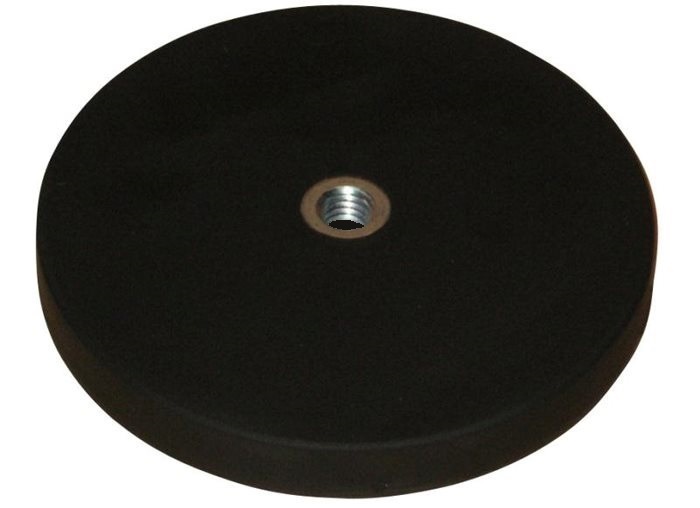 Rubber coated magnet, circular, M5, H=9mm , F=180N