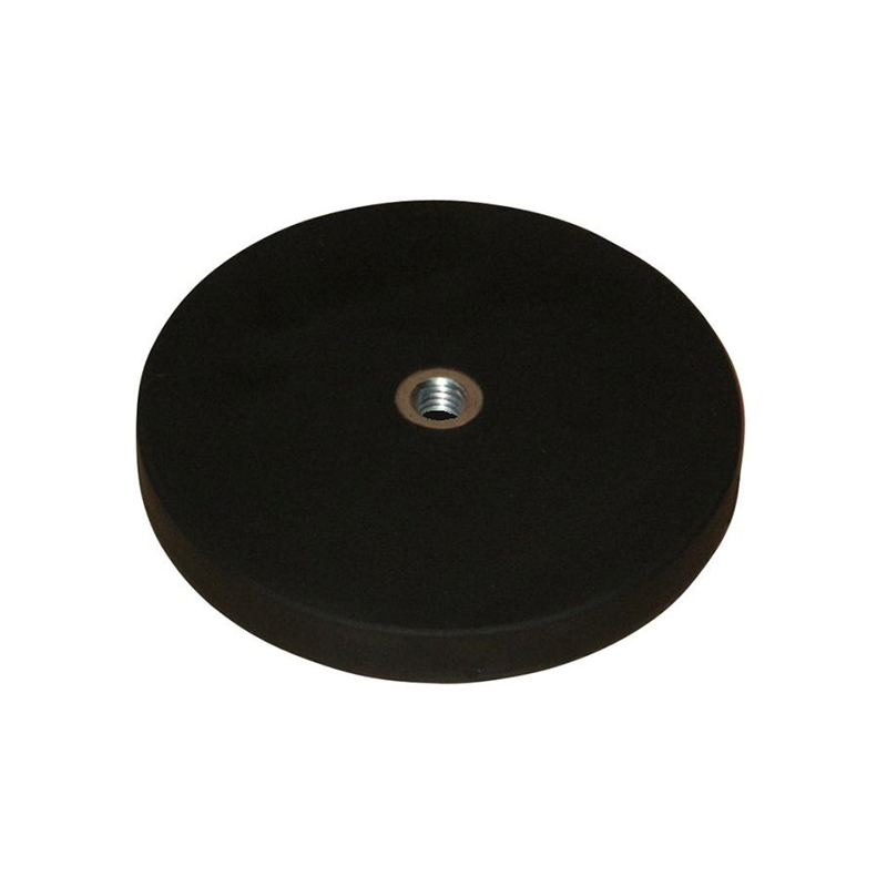 Rubber molded magnet, circular, M6, H=8,5mm , F=180N