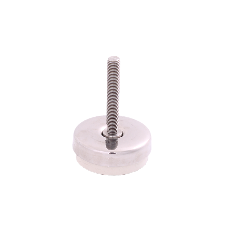 Levelling foot, stainless steel, tiltable threaded spindle, M16, base diameter = 100 mm