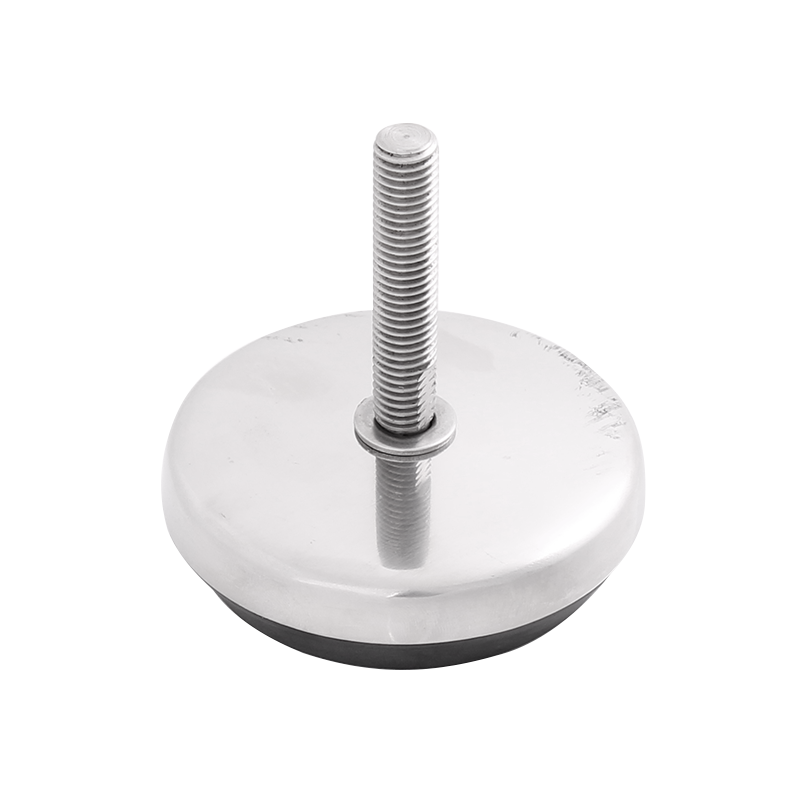 Levelling foot, stainless steel, fixed threaded spindle, M10, base diameter = 75 mm