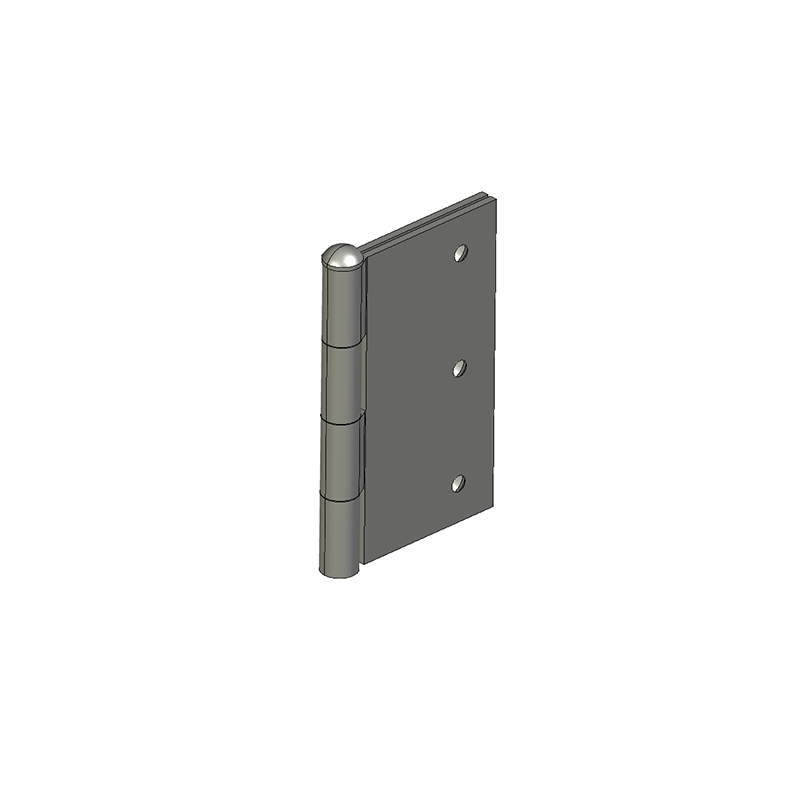 Butt hinge w/holes, steel, L=80, B=92,2, T=2