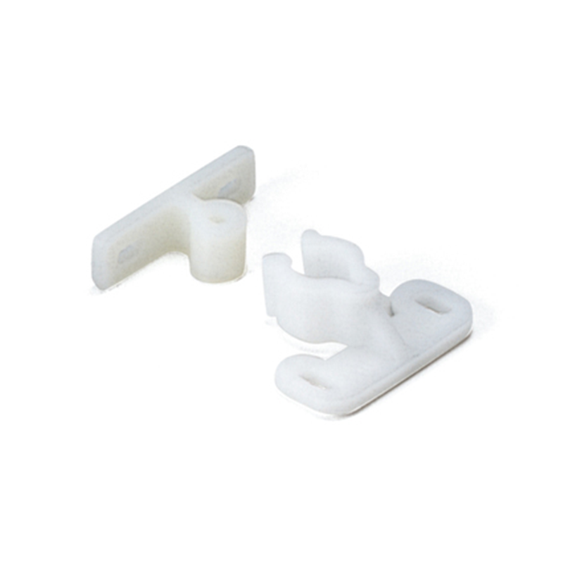 Knuckle catch, pom plastic, screw mounting, length=34,5, width=30,5, height=13