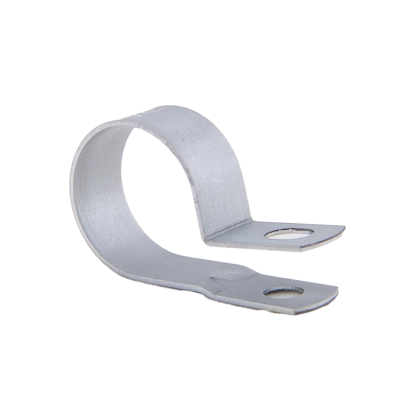 Rubber clamp without rubber inlay, stainless steel, D=10mm, B=12mm, hole D=4,5mm, E=10mm