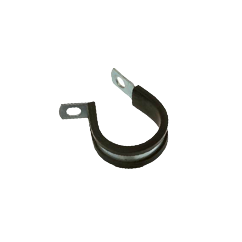 Rubber clamp with rubber inlay, stainless steel, D=12mm, B=13mm