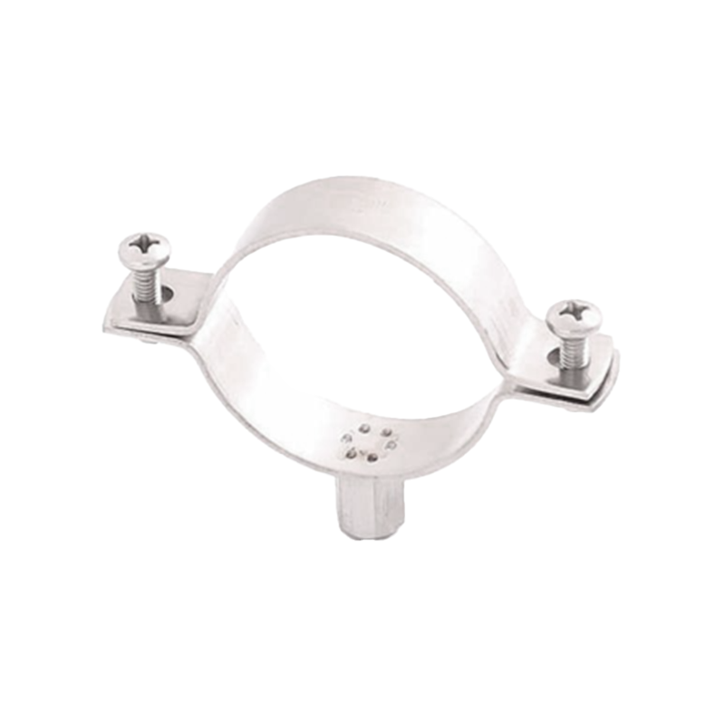 Pipe clamp without rubber inlay, acid proof stainless steel, diameter range: 60-64mm