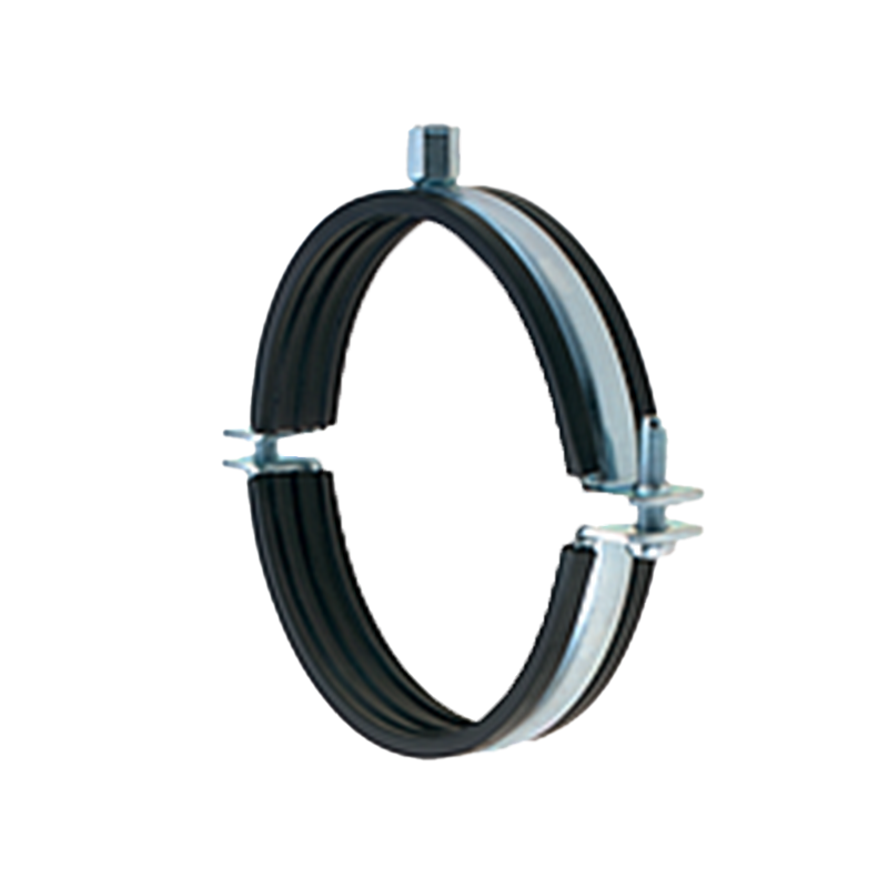 Pipe clamp with rubber inlay, steel, diameter range: 12-15mm