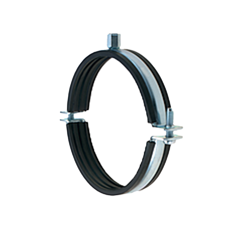 Pipe clamp with rubber inlay, steel, diameter range: 20-25mm