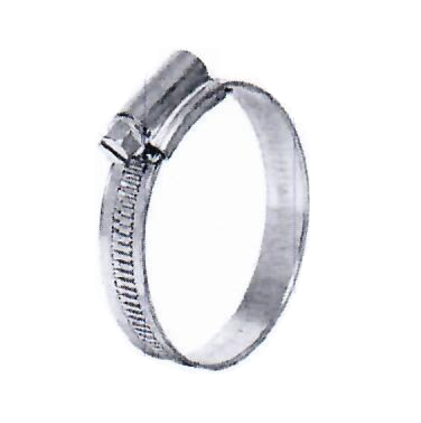 Complete hose clamp, acid proof stainless steel, Diameter range: 104-138mm, torque= 5,2Nm