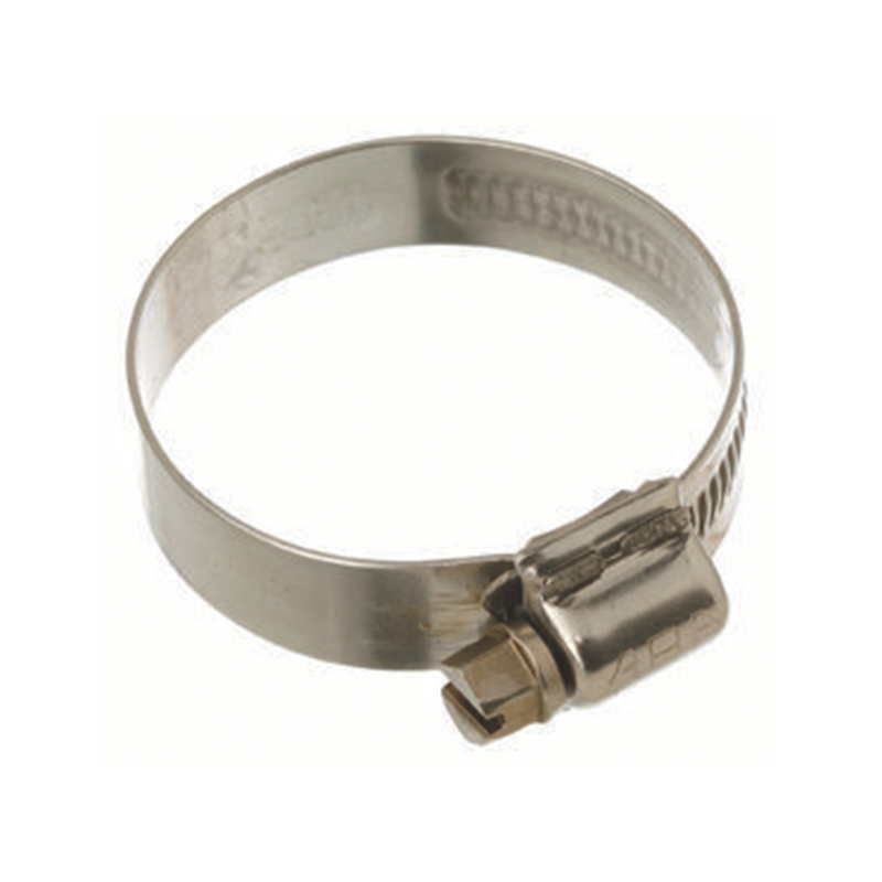 Complete hose clamp, acid proof stainless steel, Diameter range: 26-38mm, torque= 4,5Nm
