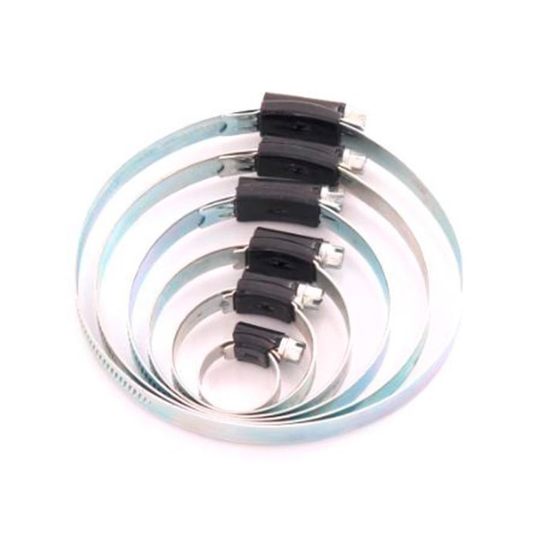 Complete hose clamp, electro zinc plated steel, Diameter range: 87-112mm