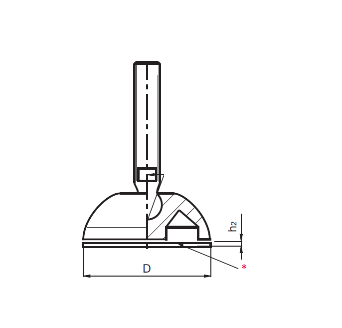 Non-slip rubber pad, pvc, diameter = 50mm, height = 2,5mm