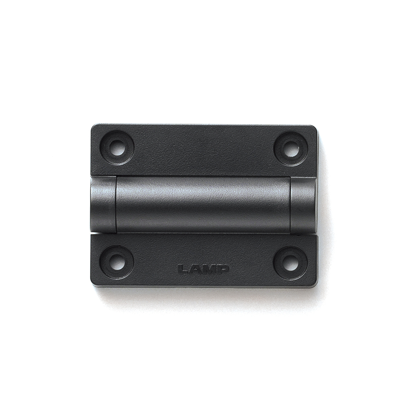 Hinge with damping, pom plastic, universal mounting, torque=0,038, L=50, B=36