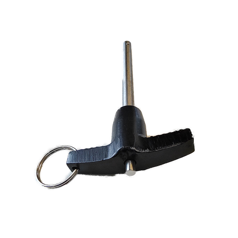 Ball lock pin with t-handle, stainless steel, pin diameter = 6mm, height = 65mm