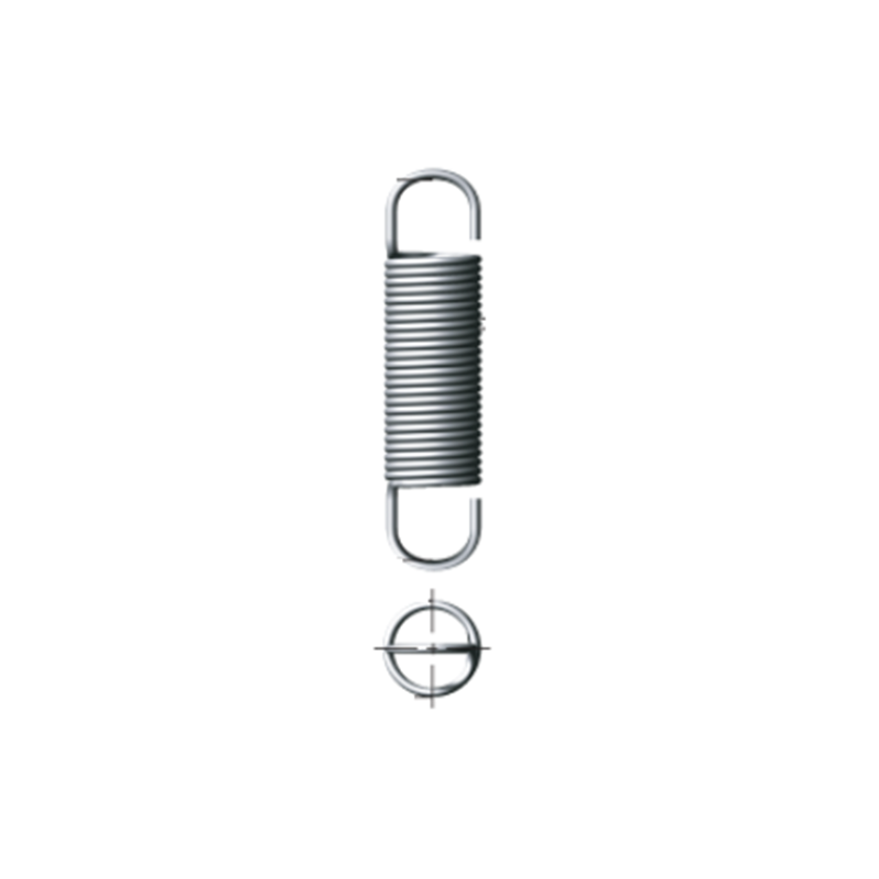 Extension spring, stainless steel, d=2,92mm, Dm=28,83mm, Lo=378,21mm