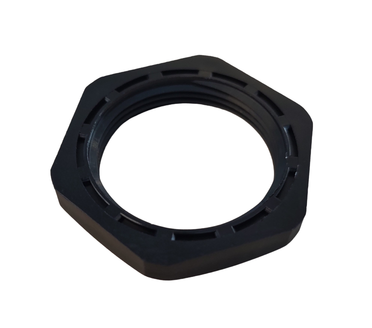 Nut, polyamide, black, M12x1,5