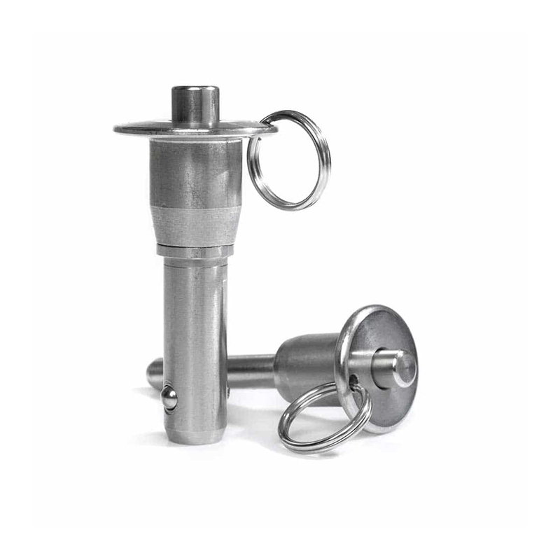 Ball lock pin with lift ring, stainless steel, pin diameter = 8mm, height = 40mm