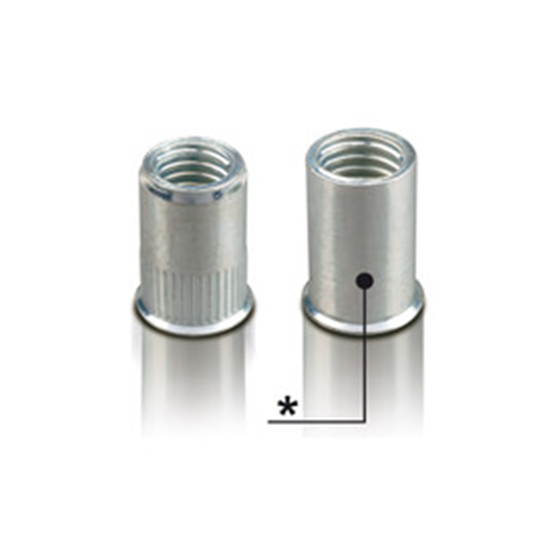 Nut, open, knurled, steel, diameter=10,9, M8, L=16,5, min. clamping range=1
